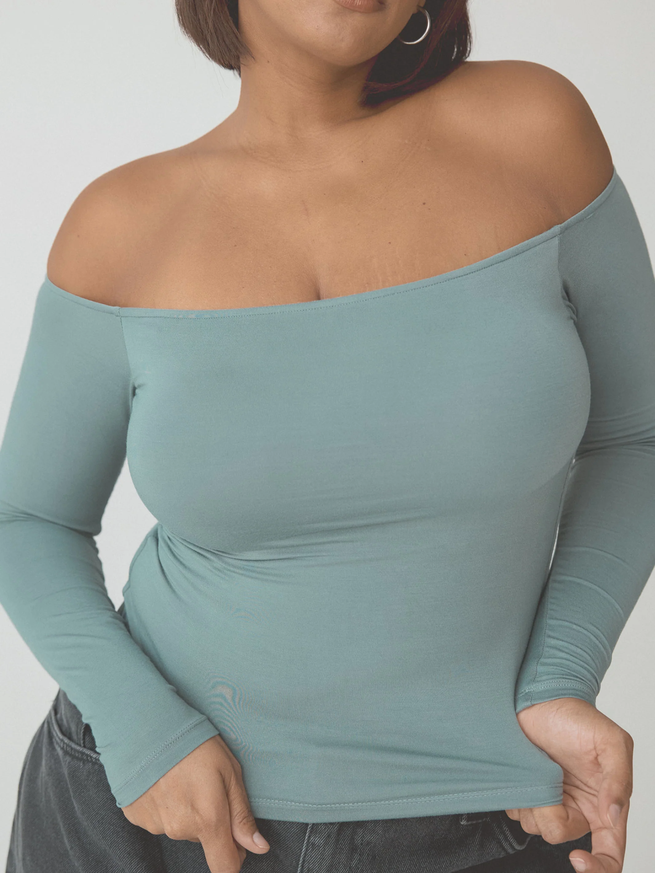 Off The Shoulder Braless Long Sleeve - Image 11